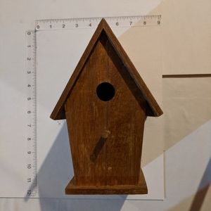 Wood Birdhouse Rustic Unfinished Rough Stain